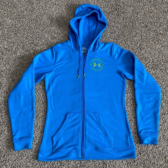 Under Armour Tops - Under Armour Blue ColdGear Warm Soft Zip Up Hoodie